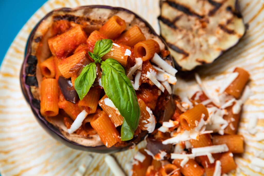 pasta alla norma al ristorante cibò di cefalù